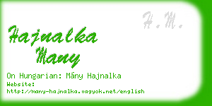 hajnalka many business card