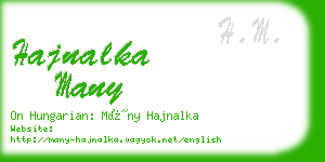 hajnalka many business card